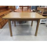 Oak finished drawerleaf table