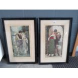 Pair of framed and glazed engravings entitled 'Whispers of Love' and 'Wedded'