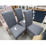 (CH01) 3 charcoal grey fabric dining chairs