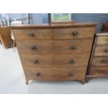 Victorian mahogany bow fronted chest of 2 over 3 drawers