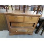 5072 Satin walnut chest of 2 over 2 drawers