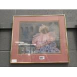 (3) Framed and glazed pastel entitled Venetian Carnival signed B.Young