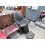 5028 Black leather effect barbers chair