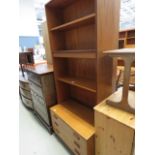 Teak wall unit with 3 drawers under Top is scratched