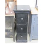 Black painted 3 drawer cabinet