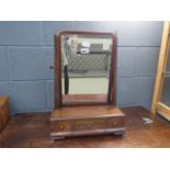 Victorian mahogany toilet mirror with drawers under