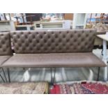 5017 Brown studded back bench seat (137) Good condition