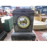 Slate and marble mantle clock