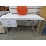 High gloss white painted desk with 2 drawers to the side