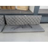 5008 Grey studded back bench seat, with legs (no fixings)