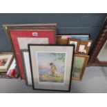 (26) Large quantity of Impressionist prints, botanical prints, London bus, girl by cottage door