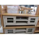 5187 Chester grey painted oak large TV unit (49A)