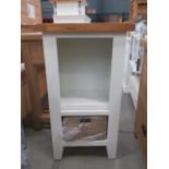 5215 Suffolk white painted oak small narrow bookcase (84)
