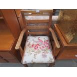 Upholstered pine carver chair