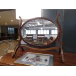 Oval Victorian toilet mirror