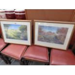 Pair of country watercolours