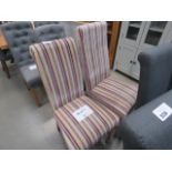 (CH02) 2 dining chairs in multicoloured striped fabric