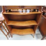 Beech serpentine fronted bookcase