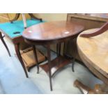 Edwardian mahogany oval 2 tier side table