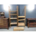 Pair of pine open fronted bookcases