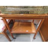 Fold over teak 2 tier tea trolley