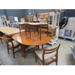 Teak oval dropside table plus 4 chairs (collector's item, see soft furnishings policy https://www.