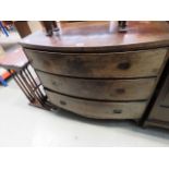 Georgian bow fronted chest of 3 drawers