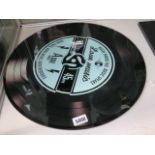 Vinyl record shaped table topped tray