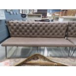 5016 Brown studded back bench seat (137) Good condition
