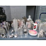 Cage containing collection of hipflasks