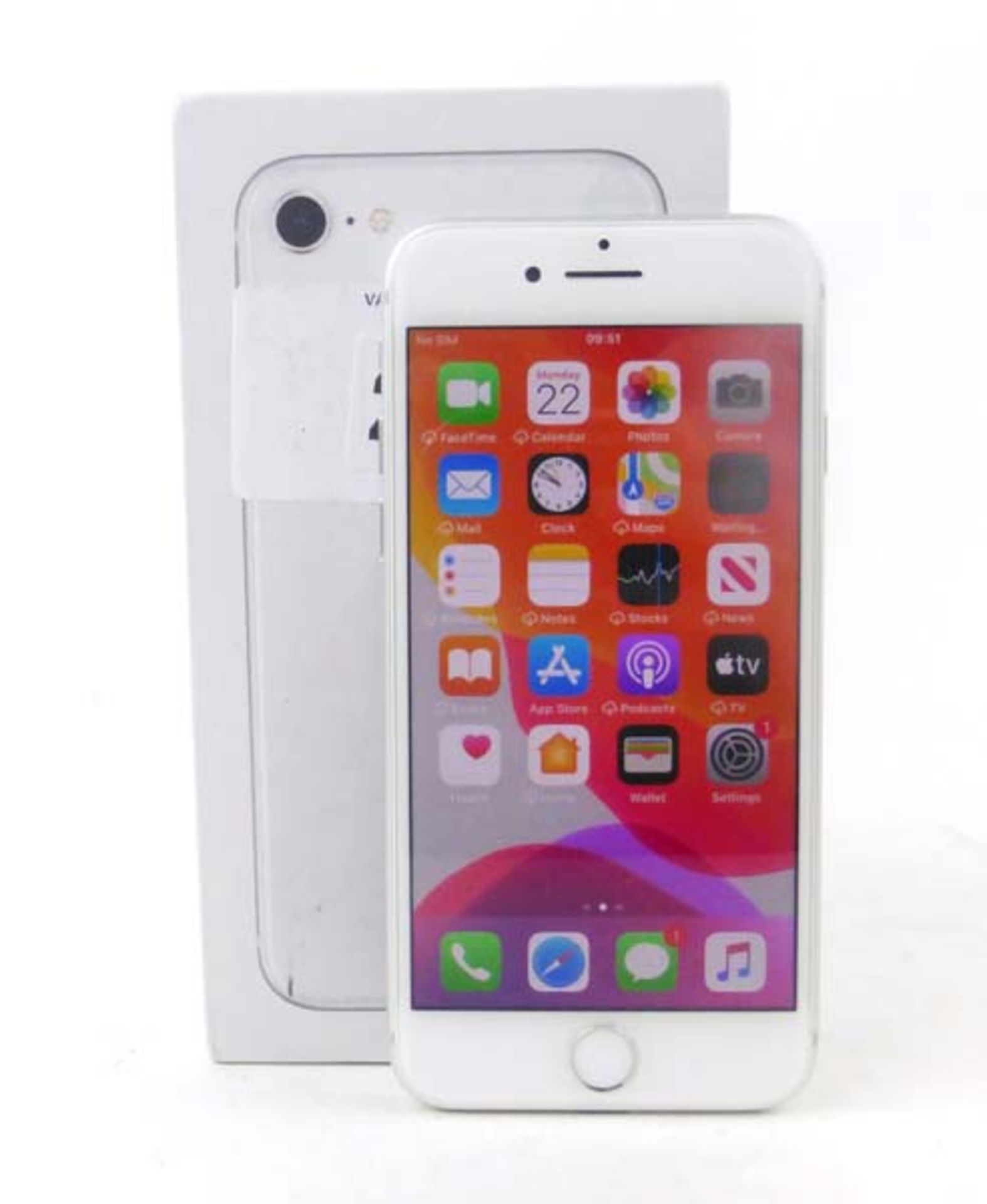 iPhone 8 64GB Silver smartphone Item is used but in good condition. Includes charger, earpods and