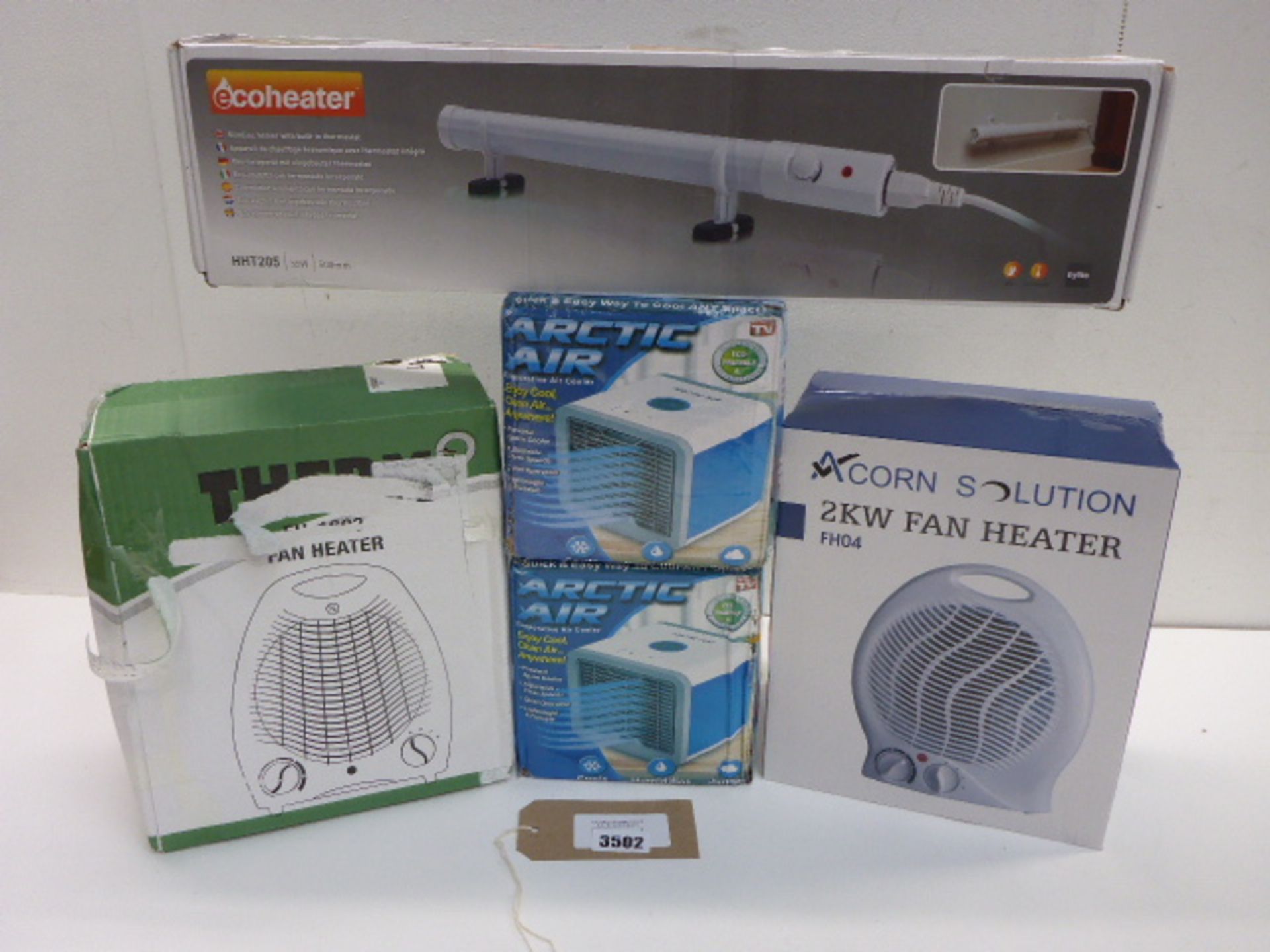 Eco heater, 2 Artic air coolers and 2 fan heaters