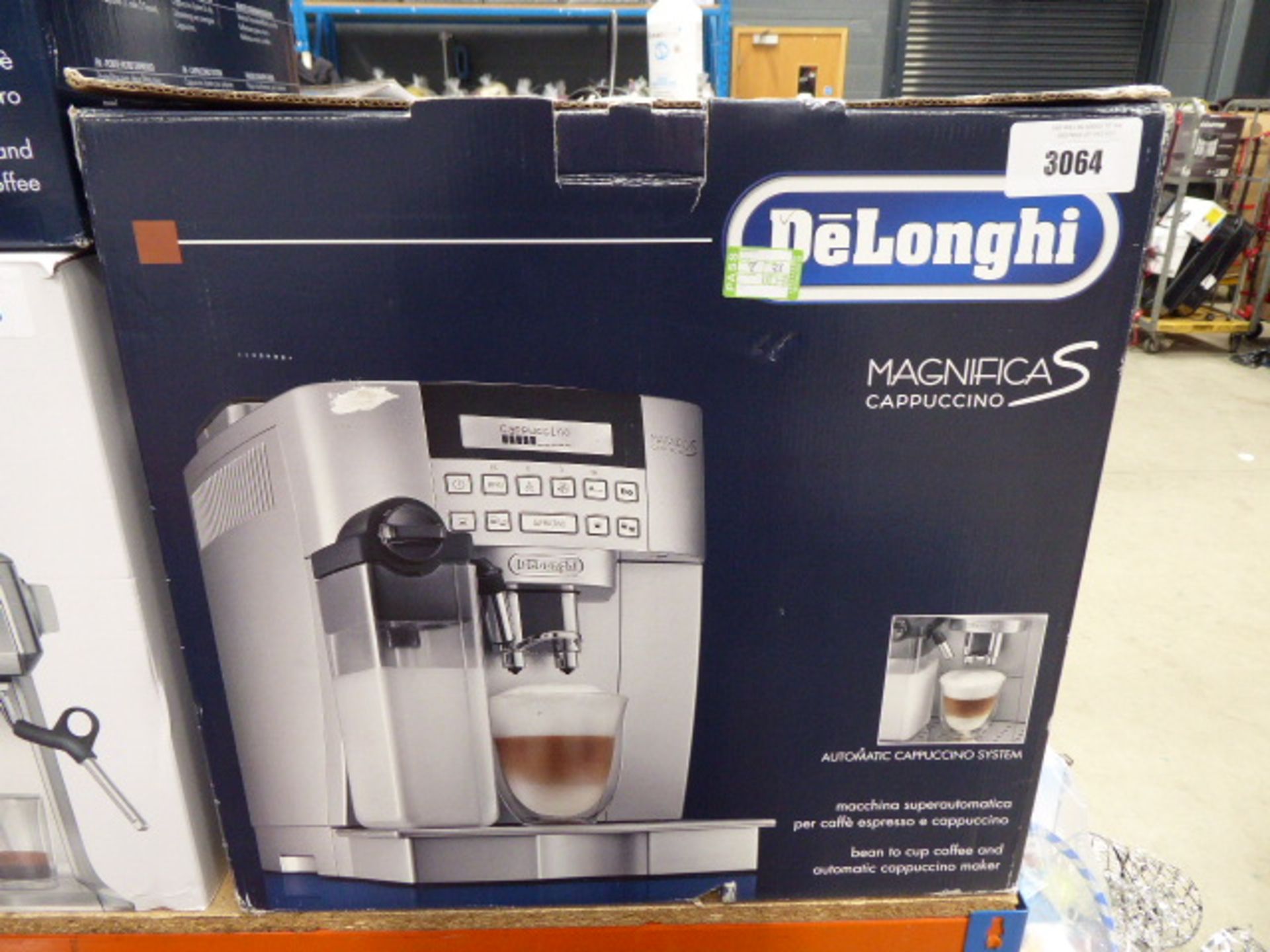 (TN23) De'Longhi Magnifica cappuccino coffee dispenser with box