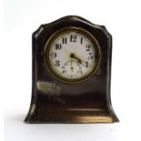 An early 20th century silver cased bedside timepiece,