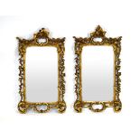 A pair of 19th century giltwood wall mirrors,