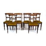 A set of six early-to-mid 19th century rosewood bar-back dining chairs with acanthus capped legs