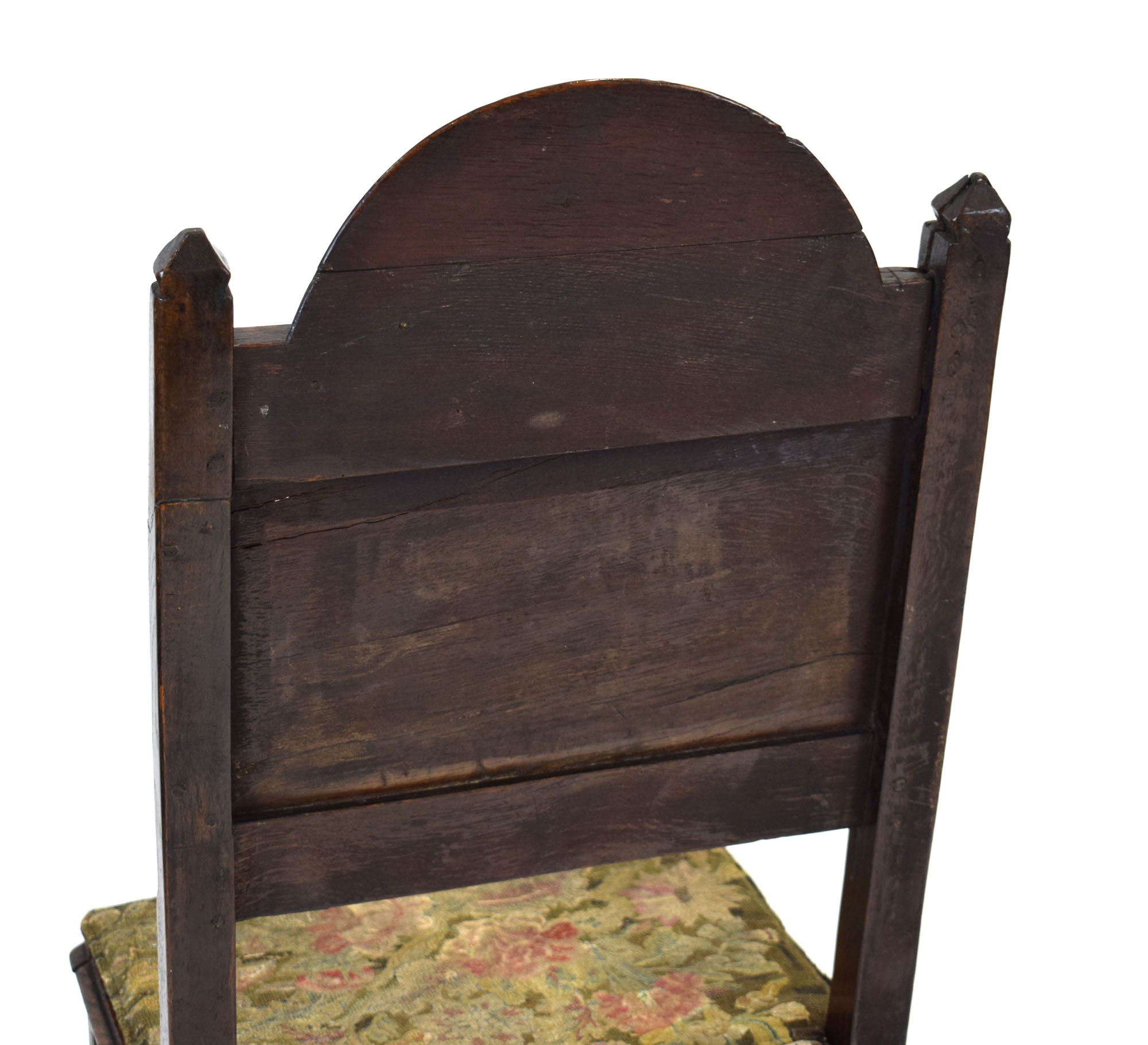 A 17th century and later oak back stool, - Image 5 of 5