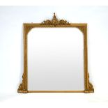 A 19th century giltwood overmantle mirror,