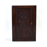 A Georgian oak wall-mounted corner cabinet,