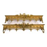 A pair of 19th century giltwood and gesso pelmets,