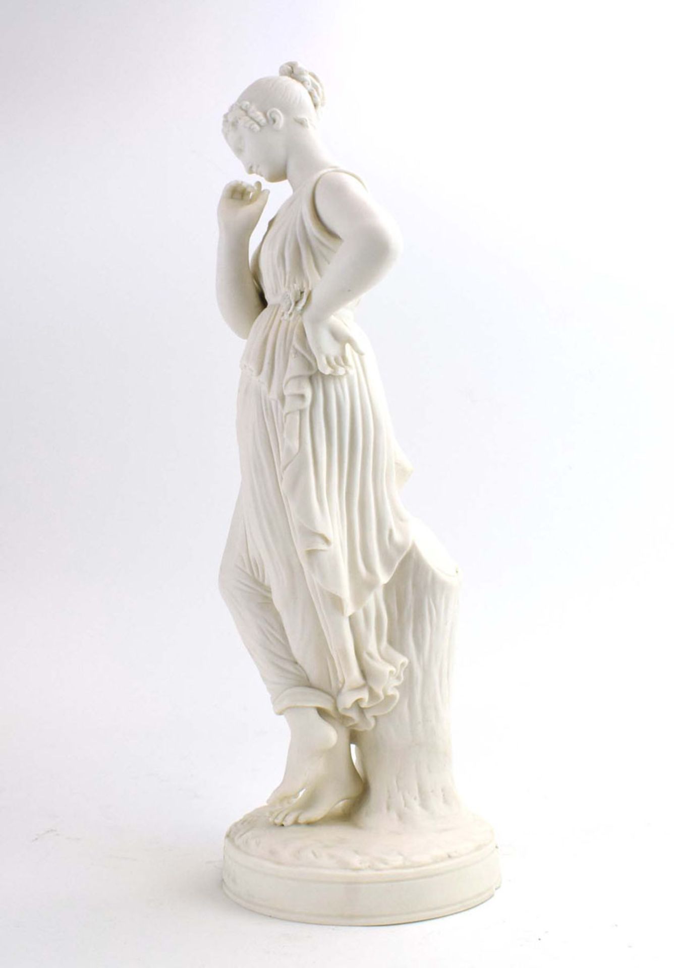 RR377 - A Minton parian figure modelled as a female beauty after Canova on a naturalist base, h. - Image 4 of 8