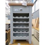 Grey painted oak top wine cabinet with single drawer (23)