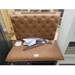 Brown studded bench seat with legs (no fixings) (48)