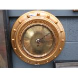 (19) Vintage Smith English Electric porthole brass and wooden clock, 1932, Cricklewood, London,