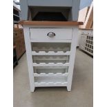 White painted oak top wine cabinet with single drawer (13)