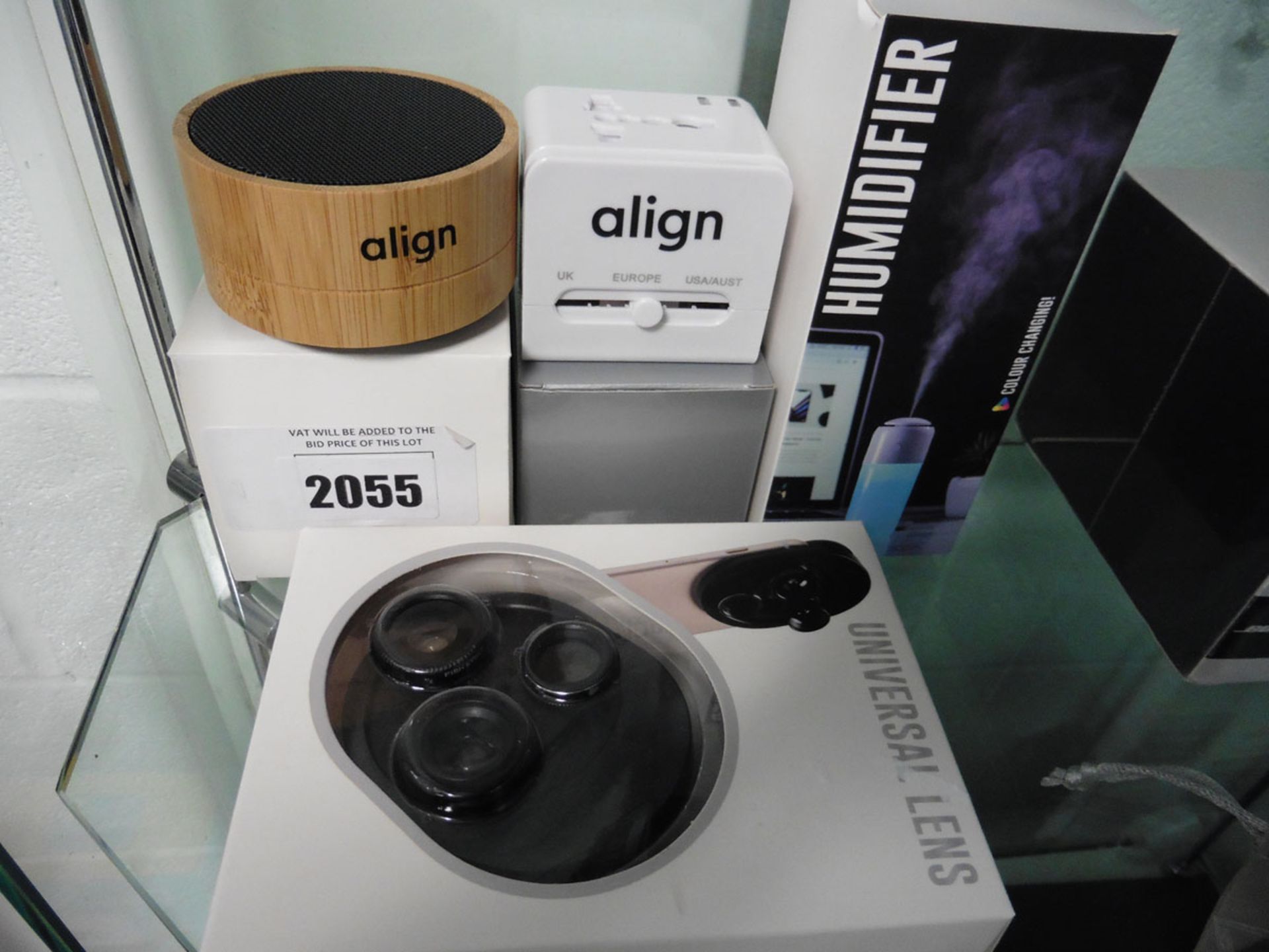 Align portable travel adaptor, speaker, universal lens adaptor and humidifier