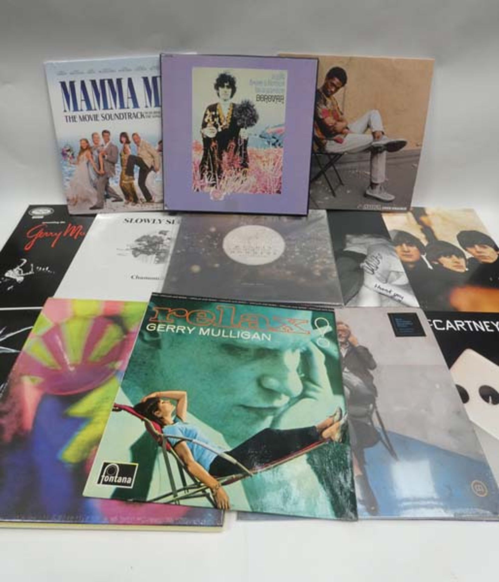 Box of LP and 45 records to include The Beatles, Paul McCartney, Matt Beringer, Chamomile and others