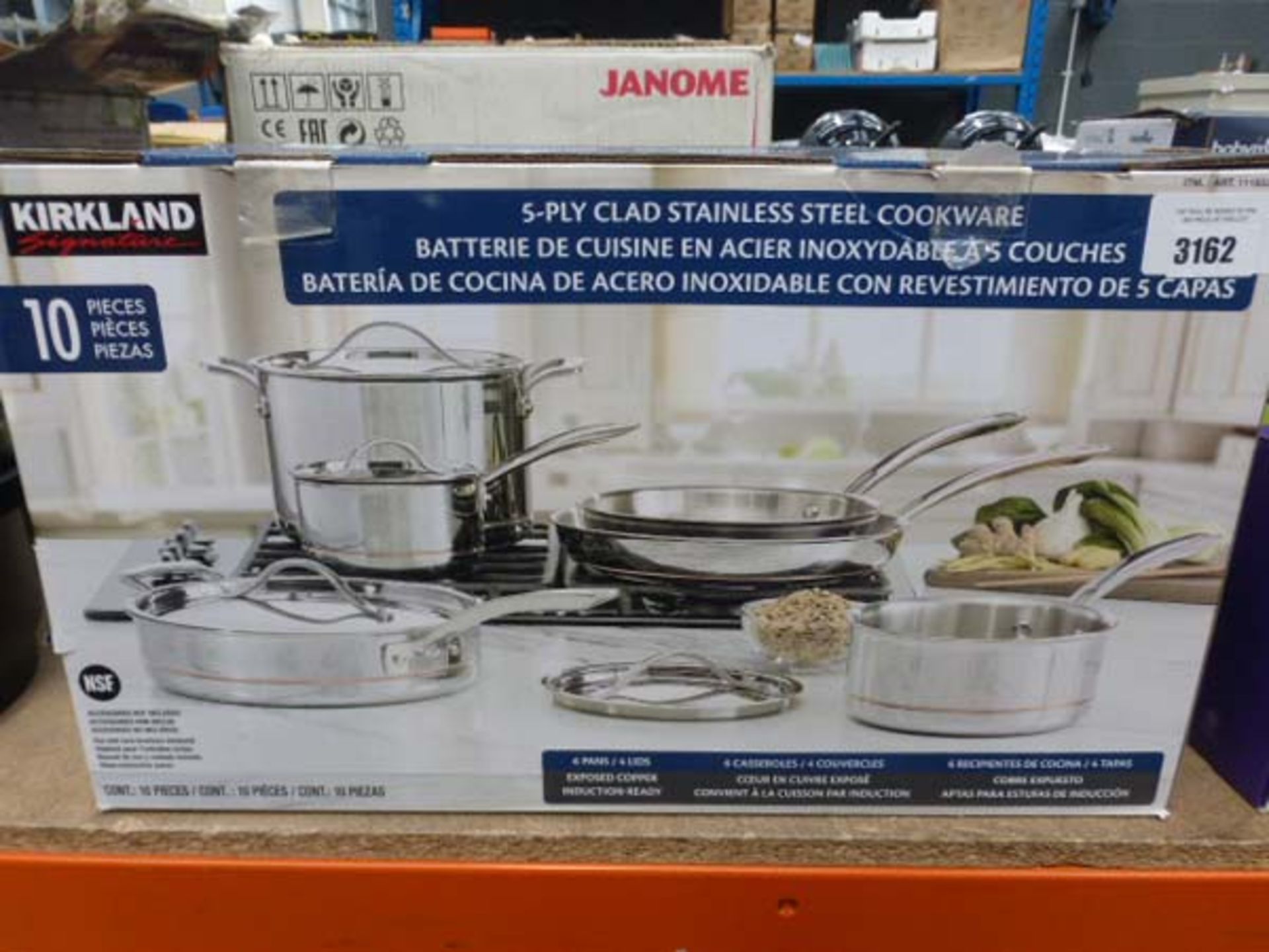 Kirkland stainless steel cookware set with box
