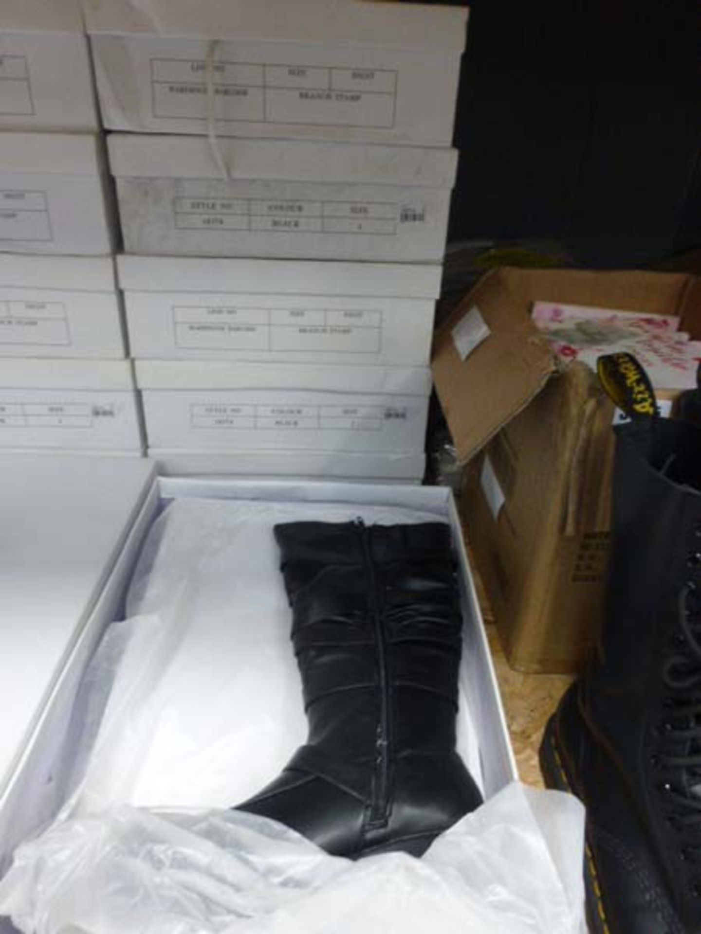 6 boxed pairs of ladies black boots