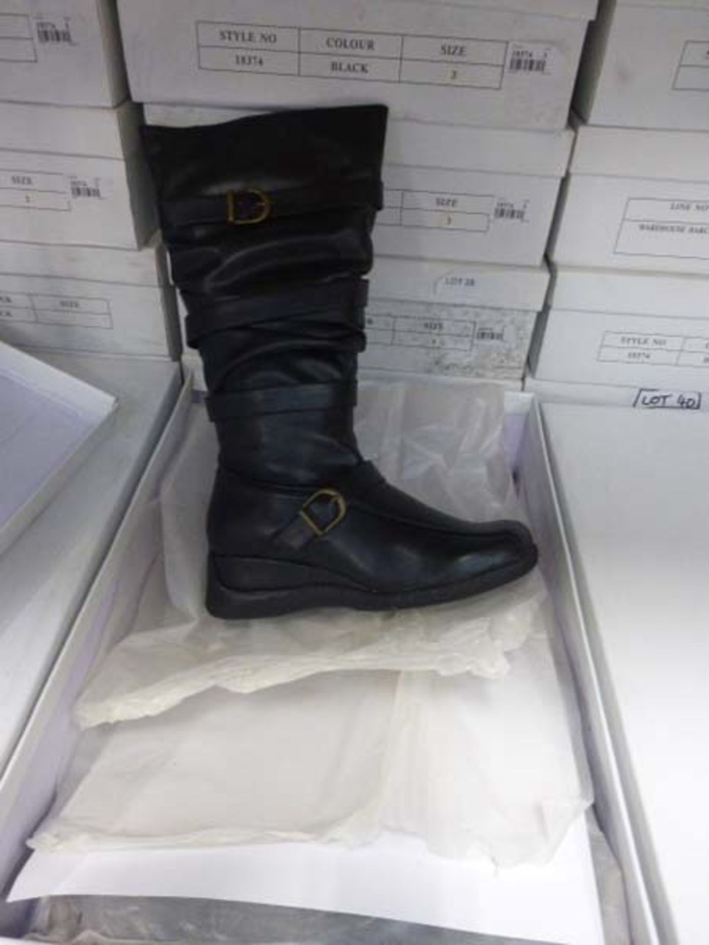 6 boxed pairs of ladies black boots